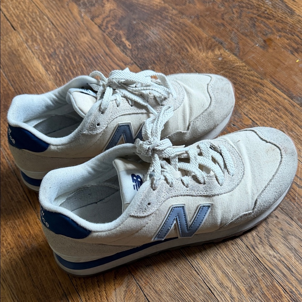 New Balance Beige and Navy Sneakers